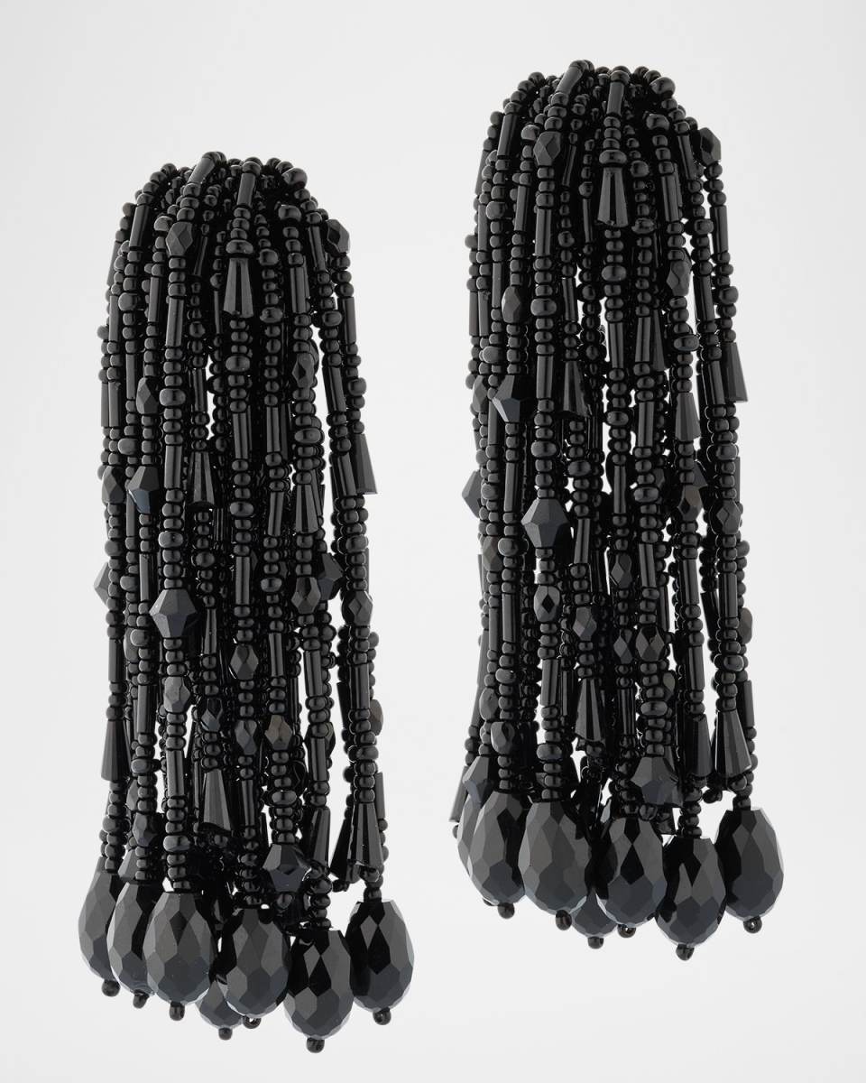 Faceted Bead Pompon Earrings